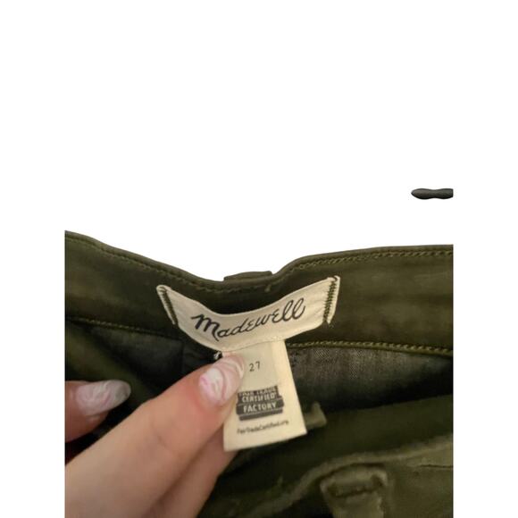 Madewell The '90s Capri Pant in Garment-Dyed Sateen Green Gorpcore Utility 27 - Picture 2 of 5